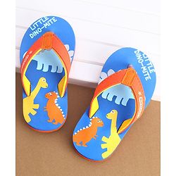 Cute Walk by Babyhug Flip Flops Dino Print - Orange