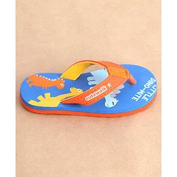 Cute Walk by Babyhug Flip Flops Dino Print - Orange