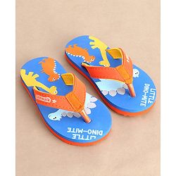 Cute Walk by Babyhug Flip Flops Dino Print - Orange