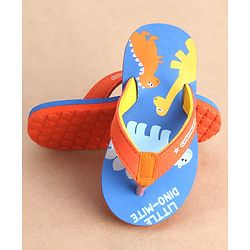 Cute Walk by Babyhug Flip Flops Dino Print - Orange