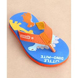Cute Walk by Babyhug Flip Flops Dino Print - Orange