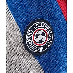 Babyhug Full Sleeves Striped Hooded Sweater- Blue & Red