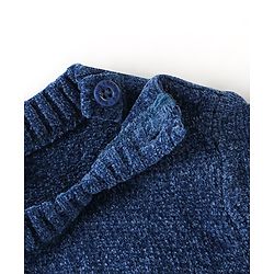 Babyhug Knit Full Sleeves Reversible Sequined Sweater - Blue