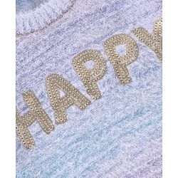 Babyhug Knitted Full Sleeves Text Design Sweater - Multicolour