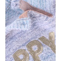 Babyhug Knitted Full Sleeves Text Design Sweater - Multicolour