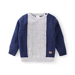 Babyhug Full Sleeves Cable Knit Pullover - Multicolour