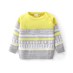 Babyhug Knit Full Sleeves Intarsia Pullover - Multicolor