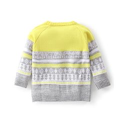 Babyhug Knit Full Sleeves Intarsia Pullover - Multicolor