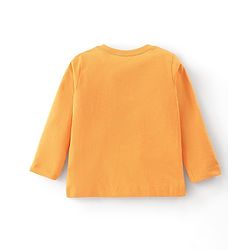 Babyhug Cotton Knit Full Sleeves Night Suit With Dino Print - Orange & Green