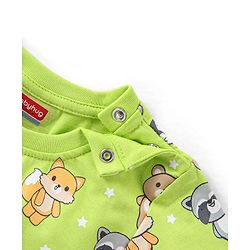 Babyhug Cotton Full Sleeves Night Suit Bear & Koala Print - Green