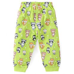 Babyhug Cotton Full Sleeves Night Suit Bear & Koala Print - Green
