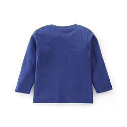 Babyhug Cotton Knit Full Sleeves Night Suit Teddy Print - Navy Blue & Yellow