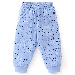 Babyhug Single Jersey Cotton Knit Full Sleeves Night Suit with Astronaut & Stars Print - Blue