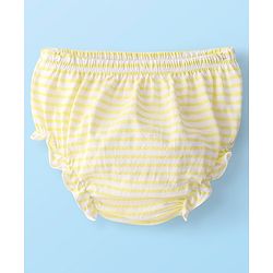 Babyhug Cotton Knit Cap Sleeves Frilled Layered Frock with Floral Corsage - Yellow