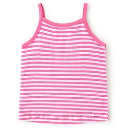 Babyhug 100% Cotton Knit Sleeveless Slips Stripes & Heart Print Pack of 3 - Purple Pink & Blue