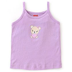 Babyhug 100% Cotton Knit Sleeveless Slips Stripes & Heart Print Pack of 3 - Purple Pink & Blue