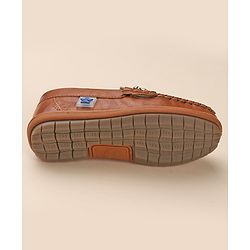 Cute Walk by Babyhug Slip On Solid Formal & Partywear Shoes with Horse Applique - Camel Brown
