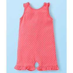 Babyhug Single Jersey Knit Dungaree Set With Porcupine Printed Half Sleeves Tee - White & Pink