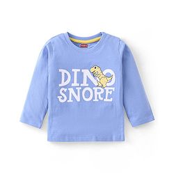 Babyhug Cotton Full Sleeves Night Suit Dino & Stars Print- Blue