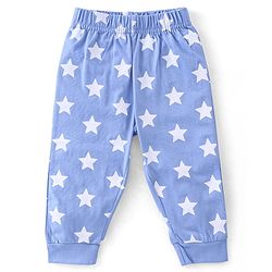 Babyhug Cotton Full Sleeves Night Suit Dino & Stars Print- Blue