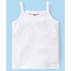 Babyhug 100%  Organic Cotton Sleeveless Slips Pack Of 3 - White