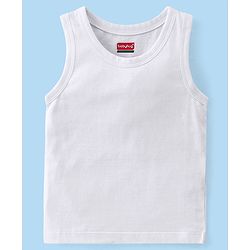 Babyhug 100% Organic Cotton Sleeveless Sando Pack Of 3 - White