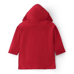 Babyhug Terry Full Sleeves Hooded Bath Robe With Dog Patch- Red