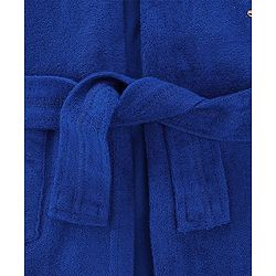Babyhug Terry Knit Full Sleeves Hooded Bath Robe With Dino Patch - Navy Blue