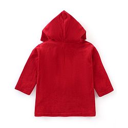Babyhug Terry Full Sleeves Hooded Bath Robe With Panda Patch- Red