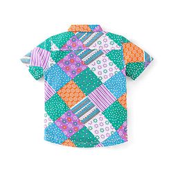 Babyhug 100% Cotton Knit Half Sleeves Shirt With Floral Print - Multicolour