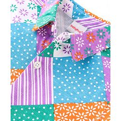 Babyhug 100% Cotton Knit Half Sleeves Shirt With Floral Print - Multicolour