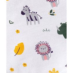 Babyhug 100% Cotton Half Sleeves Shirt Lion & Zebra Print- Off White