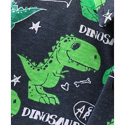 Babyhug 100% Cotton Knit Half Sleeves Shirt Dino Print - Navy Blue