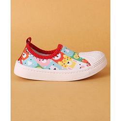 Cute Walk by Babyhug Slip On Casual Shoes with Jungle Animal Design - Red & White