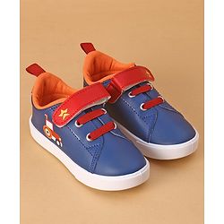 Cute Walk by Babyhug Casual Shoes with Velcro Closure Car Print - Blue & Orange