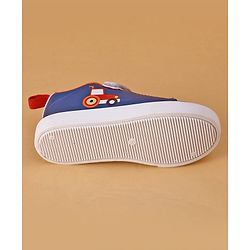 Cute Walk by Babyhug Casual Shoes with Velcro Closure Car Print - Blue & Orange