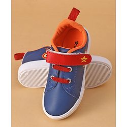 Cute Walk by Babyhug Casual Shoes with Velcro Closure Car Print - Blue & Orange