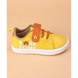 Cute Walk by Babyhug Casual Shoes with Velcro Closure Tiger Print - Yellow