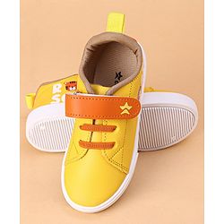 Cute Walk by Babyhug Casual Shoes with Velcro Closure Tiger Print - Yellow