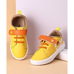 Cute Walk by Babyhug Casual Shoes with Velcro Closure Tiger Print - Yellow
