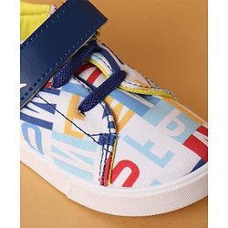 Cute Walk by Babyhug Velcro Closure Casual Shoes with Alphabet Design - Blue & White