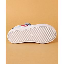 Cute Walk by Babyhug Velcro Closure Casual Shoes with Alphabet Design - Blue & White