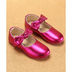 Cute Walk by Babyhug Velcro Closure Ballerina Bow Applique - Fuschia