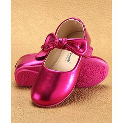 Cute Walk by Babyhug Velcro Closure Ballerina Bow Applique - Fuschia