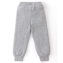 Babyhug Cotton Full Length Thermal Leggings Solid Colour Pattern - Grey