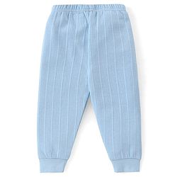 Babyhug Cotton Full Length Thermal Pants Solid Colour - Blue
