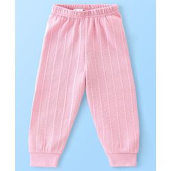 Babyhug Cotton Full Length Thermal Leggings - Pink