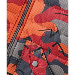 Babyhug Full Sleeves Hooded & Padded Jacket Camo Print- Orange Red & Grey