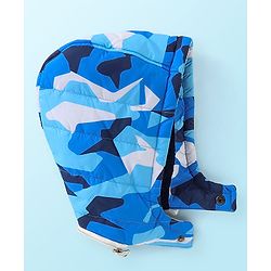Babyhug Woven Full Sleeves Hooded Jacket Camo Print - Blue