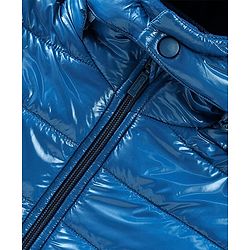 Babyhug Full Sleeves Solid Colour Padded Jacket with Detachable Hood - Blue